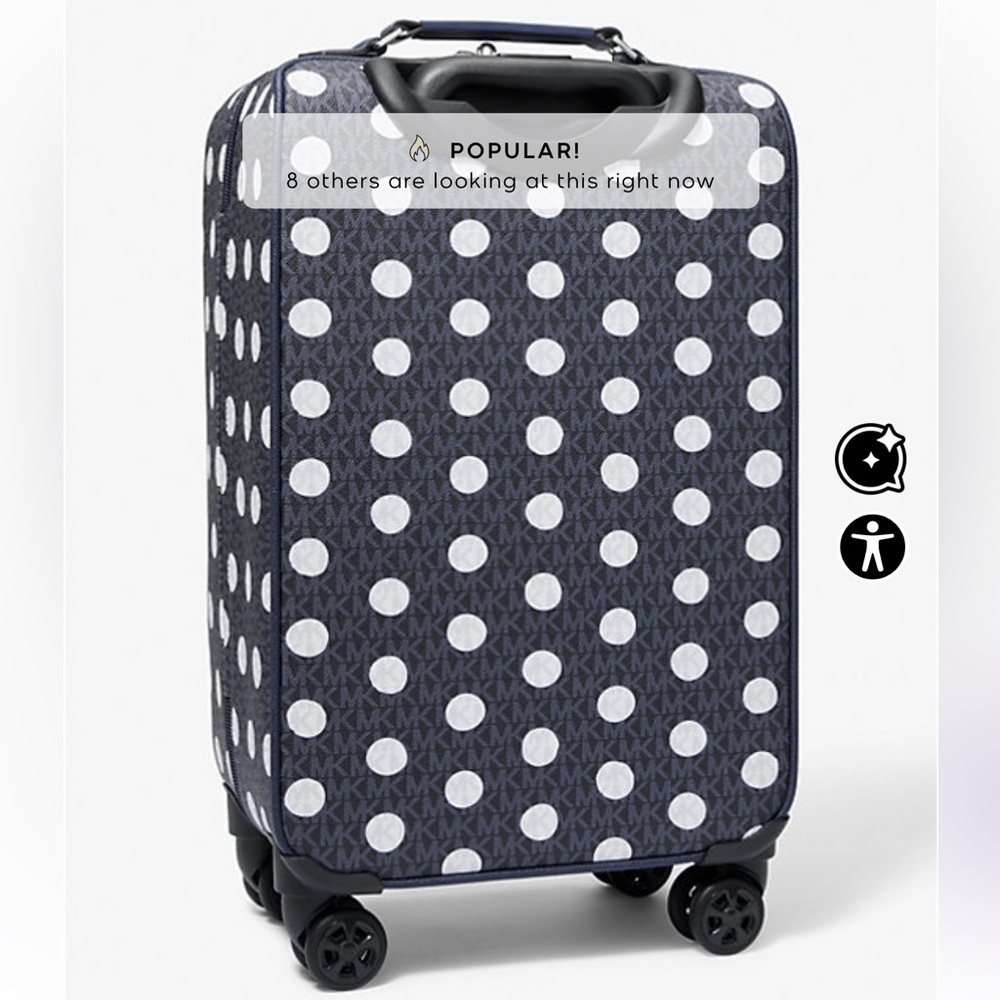 Michael Kors Travel Small Signature Trolley Rolling Suitcase Carry On - Picture 8 of 13
